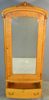 SOLD Antique Victorian Claw Foot Bird’s Eye Maple Bevel Glass Wardrobe