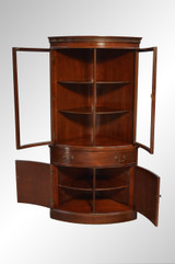 SOLD Antique Mahogany Duncan Phyfe Curved Glass Corner China Cabinet