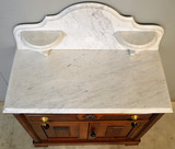 SOLD Victorian Marble Top Wash Stand High Back Splash