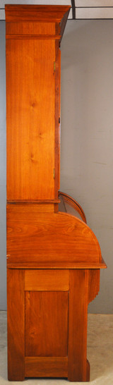 SOLD Victorian Burl Walnut Raised Panel Secretary Bookcase Desk