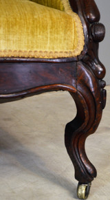 SOLD Victorian Unusual Medallion Back Carved Sofa