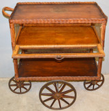 SOLD Victorian Unusual Wicker Serving Tea Cart
