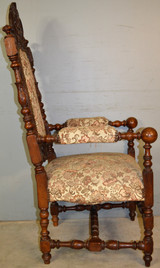 SOLD Carved Oak Throne Chair with Arms