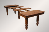 SOLD Antique Victorian Square Oak Dining Table with Barley Twist Legs & 2 Factory Leaves