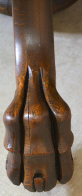 SOLD Antique Claw Foot Round Oak Dining Room Table