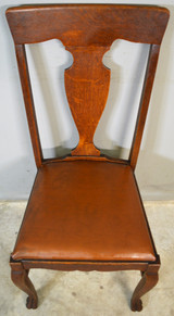 SOLD Set of 5 Oak Claw Foot Dining Chairs