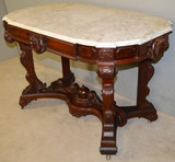 SOLD Antique Accent Table, Antique Spectacular Victorian Marble Top Center Table with Ladies Heads
