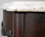 SOLD Antique End Table, Antique Victorian Early Marble Top Shapely Parlor Stand