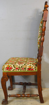 SOLD Oak Carved Claw Foot Throne Chair