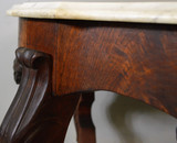 SOLD Antique Accent Table, Antique Victorian Marble Top Turtle Top Parlor Center Table