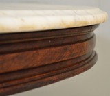 SOLD Antique Accent Stand, Antique Victorian Carved Oval Marble Top Parlor Table