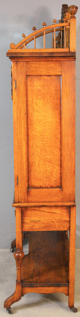 SOLD Antique Desk, Antique Carved Oak Ladies Cowgirl Desk