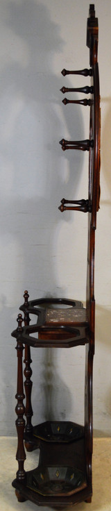 SOLD Victorian Carved Marble Top Walnut Hall Tree