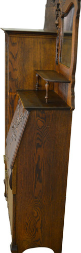 SOLD Antique Desk, Oak Secretary Side-by-Side, Bookcase, China Closet