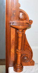 SOLD Antique Dresser, Victorian Burl Walnut Drop Center Ladies Vanity