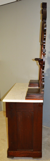 SOLD Antique Dresser, Victorian Marble Top Civil War Era Vanity with Mirror