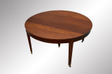 SOLD Banquet Dining Round Mahogany Inlaid Table with 7 Leaves