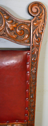 SOLD Antique Pair of Horner Carved Lion Face Claw Foot Chairs