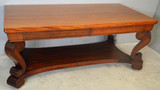 SOLD Antique Mahogany Empire Style Conference Library Table – 6 Feet Long