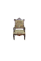 SOLD Antique Victorian Burl Walnut Arm Chair