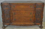 SOLD Antique Oak Bedroom Set, Carved 9 Piece Oak Bed Suite