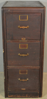 SOLD Antique File Cabinet, Mahogany 3 Drawer Filing Cabinet by Library Bureau
