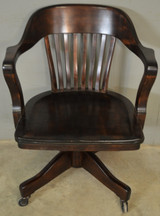SOLD Antique Office Chair - Mahogany Swivel Tilt Lawyers/Bankers Chair