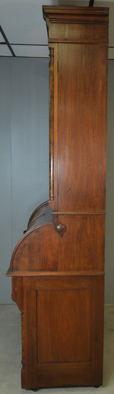 SOLD Antique Secretary Desk, Victorian Burl Pillar Cylinder Secretary #21416