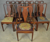 SOLD Antique Dining Room Chairs, Set of 9 Oak Dining Chairs