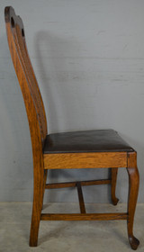 SOLD Antique Oak Dining Chairs, 6 Queen Anne Oak Dining Chairs – Unusual