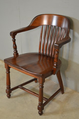 SOLD Antique Office Chair, Mahogany Bankers Lawyers Arm Chair