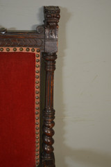 SOLD Antique Hall Chair, Carved Oak Throne Chair
