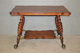 SOLD Antique Merklin Carved Library Table