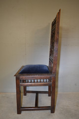 SOLD Antique Set of 6 Walnut Relief Carved Dining Chairs Story Telling Chairs