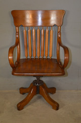 Antique Office Chair - Victorian Roll Arm Chair #21599