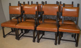SOLD Antique Dining Room Chairs, Set of 8 Lion Head Carved Dining Chairs