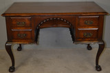 SOLD Antique Victorian Oak Raised Panel Chippendale Desk