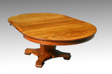 SOLD Beautiful Antique Oak Round Dining Table w/2 Leaves