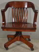 SOLD Antique Mahogany Lawyers Bankers Swivel Tilt Office Chair