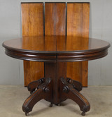 SOLD Antique Victorian Round Walnut Banquet Table – 3 Leaves