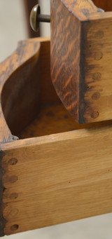 SOLD Antique Oak Unusual Shapely Ladies Vanity