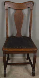 SOLD Antique Set of 6 Oak Empire Foot Dining Chairs