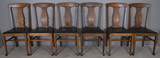 SOLD Antique Set of 6 Tiger Oak Claw Foot Dining Chairs