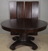 SOLD Antique Mahogany Round Empire Dining Table – 54” – 4 Leaves