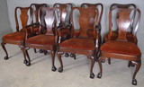 SOLD Antique Set of 8 Mahogany Ball and Claw Dining Chairs