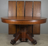 SOLD Antique Oak Claw Foot Banquet Table