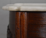SOLD Antique Victorian Heavily Carved Marble Top Turtle Top Center Table