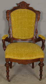 SOLD Antique Pair of Victorian Renaissance Armchairs with Jenny Lind Heads