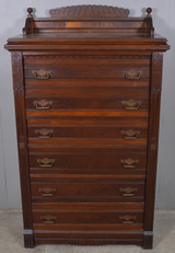 SOLD Antique Victorian Walnut Lock Side Chest with Gallery