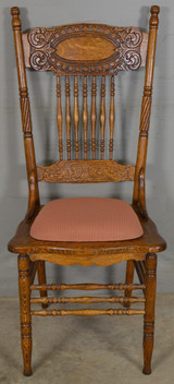 SOLD Antique Set of 4 #1 Larkin Press Back Chairs